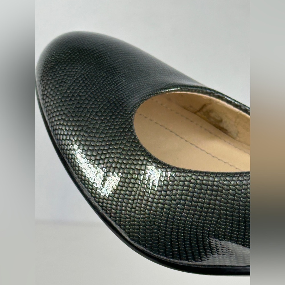 Calvin Klein‎ Renni Olive Gray Pumps Lizard Print Patent Officewear Sz 9 1/2 - Picture 7 of 12